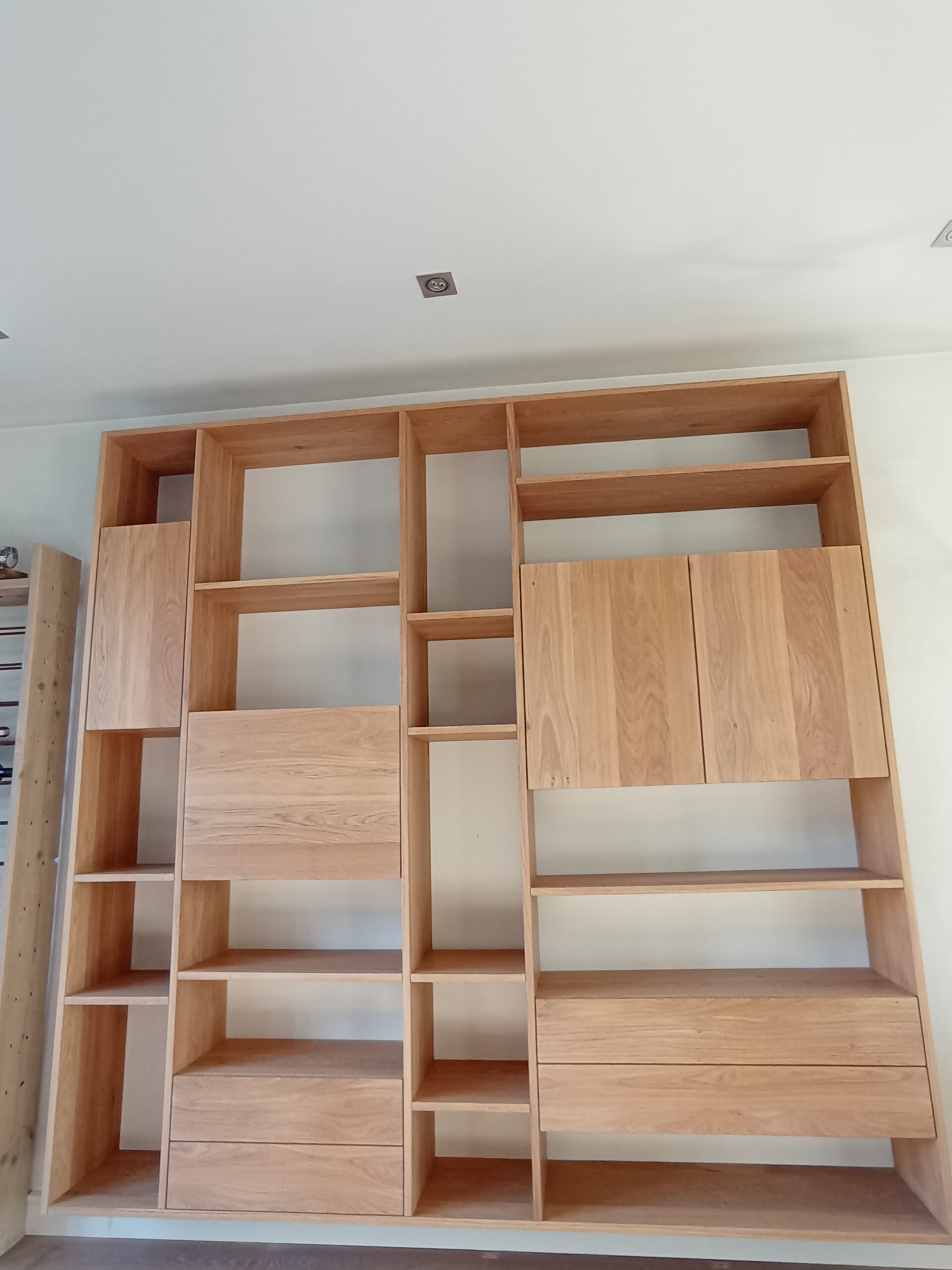 custom-made furniture, solid wood oak bookcase