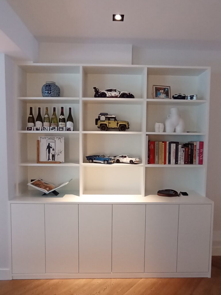 custom-made furniture, white lack bookcase